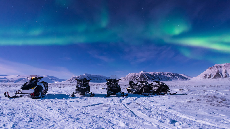 Snowmobile ride in Iceland 